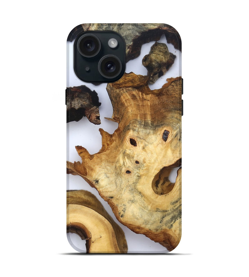 iPhone 15 Wood Live Edge Phone Case - Thelma (Clear, 832674)