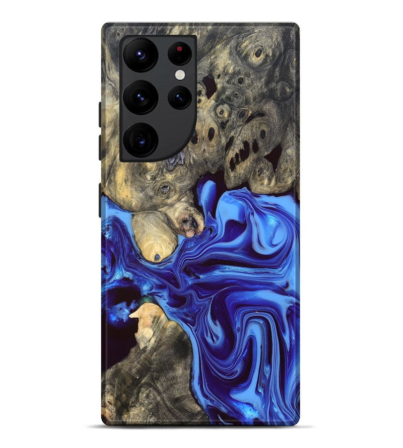 Galaxy S22 Ultra Wood Live Edge Phone Case - Noreen (Blue, 832676)