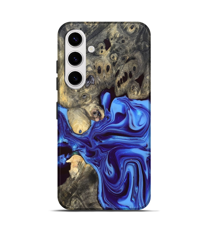 Galaxy S25 Wood Live Edge Phone Case - Noreen (Blue, 832676)