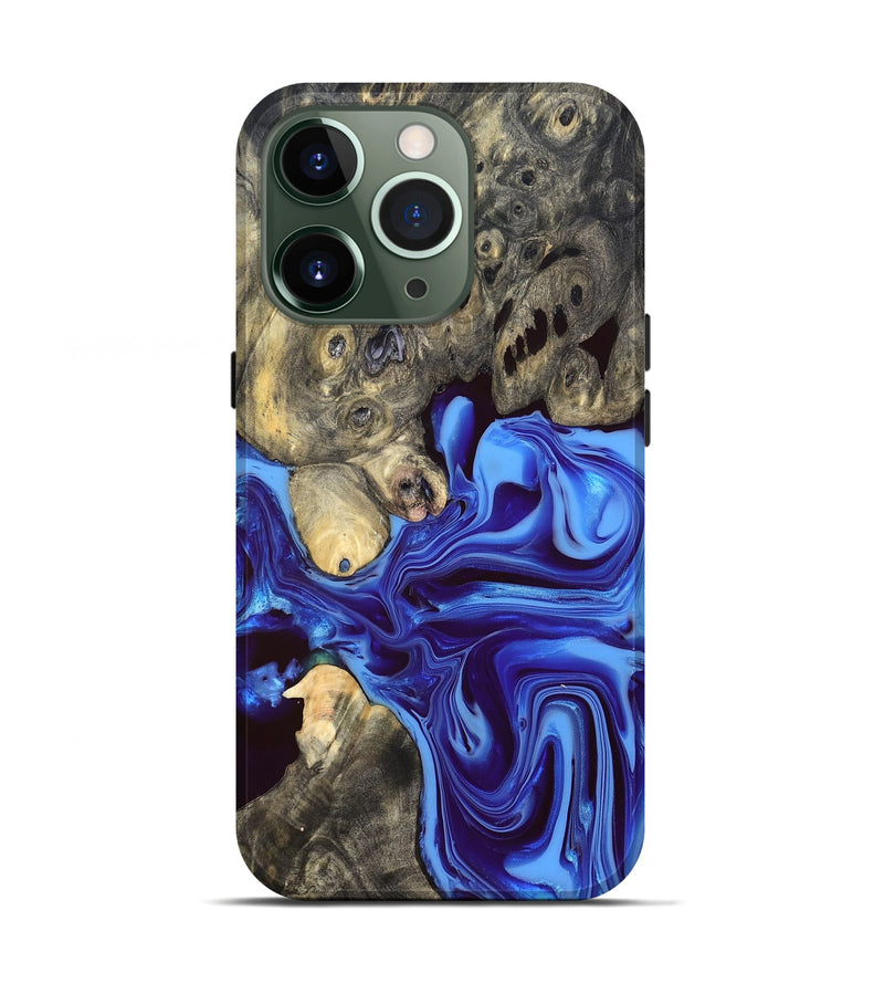 iPhone 13 Pro Wood Live Edge Phone Case - Noreen (Blue, 832676)
