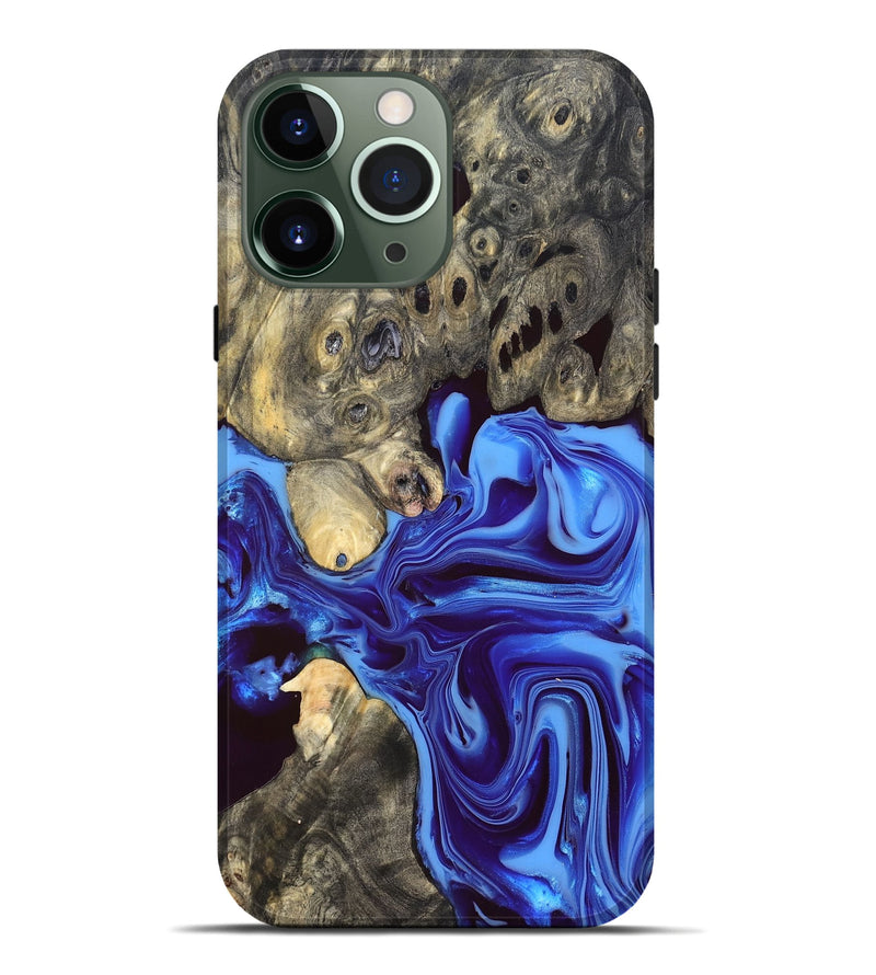 iPhone 13 Pro Max Wood Live Edge Phone Case - Noreen (Blue, 832676)