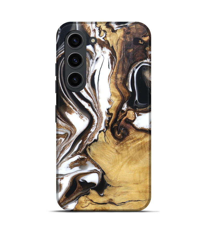 Galaxy S23 Wood Live Edge Phone Case - Chrissy (Black & White, 832677)