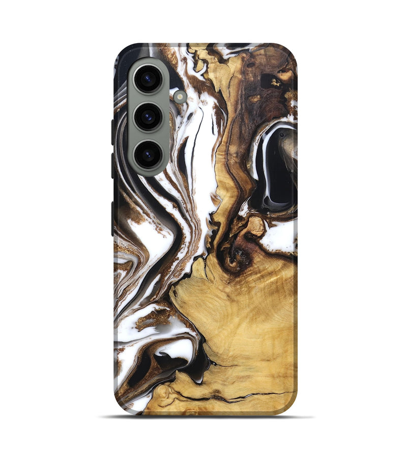 Galaxy S24 Wood Live Edge Phone Case - Chrissy (Black & White, 832677)