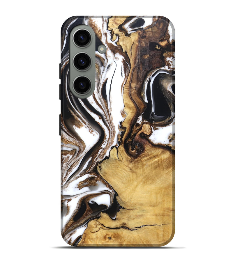 Galaxy S24 Plus Wood Live Edge Phone Case - Chrissy (Black & White, 832677)