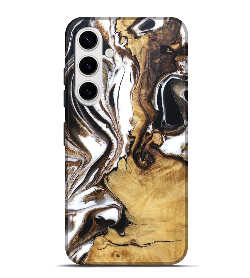Galaxy S25 Plus Wood Live Edge Phone Case - Chrissy (Black & White, 832677)