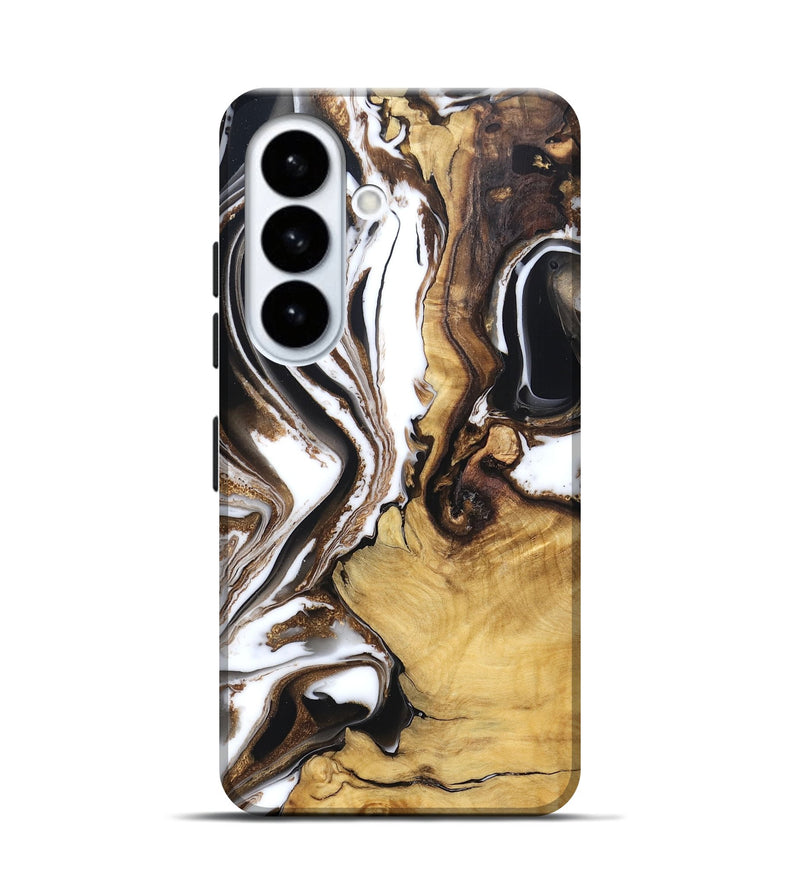 Galaxy S26 Wood Live Edge Phone Case - Chrissy (Black & White, 832677)