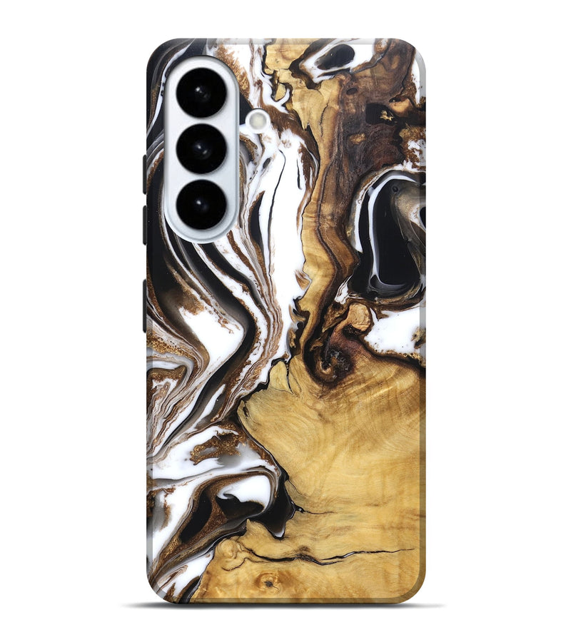 Galaxy S26 Plus Wood Live Edge Phone Case - Chrissy (Black & White, 832677)