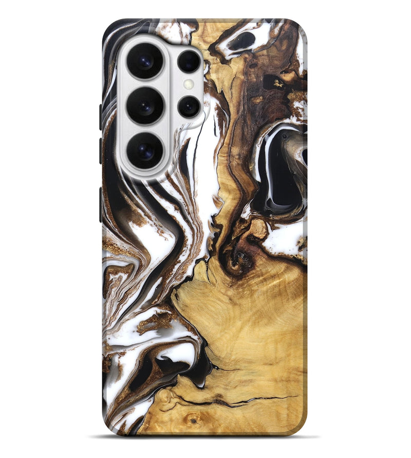 Galaxy S26 Ultra Wood Live Edge Phone Case - Chrissy (Black & White, 832677)