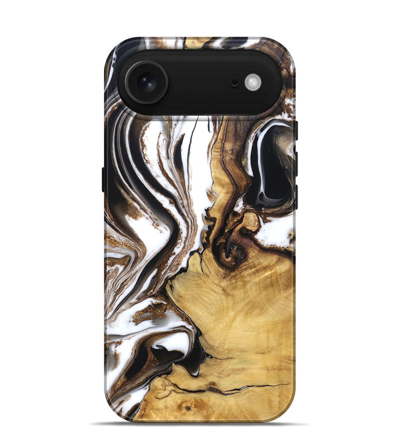 iPhone 17 Air Wood Live Edge Phone Case - Chrissy (Black & White, 832677)
