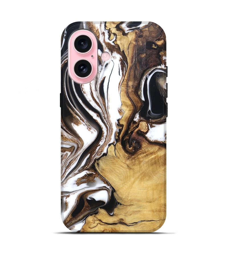 iPhone 17 Wood Live Edge Phone Case - Chrissy (Black & White, 832677)