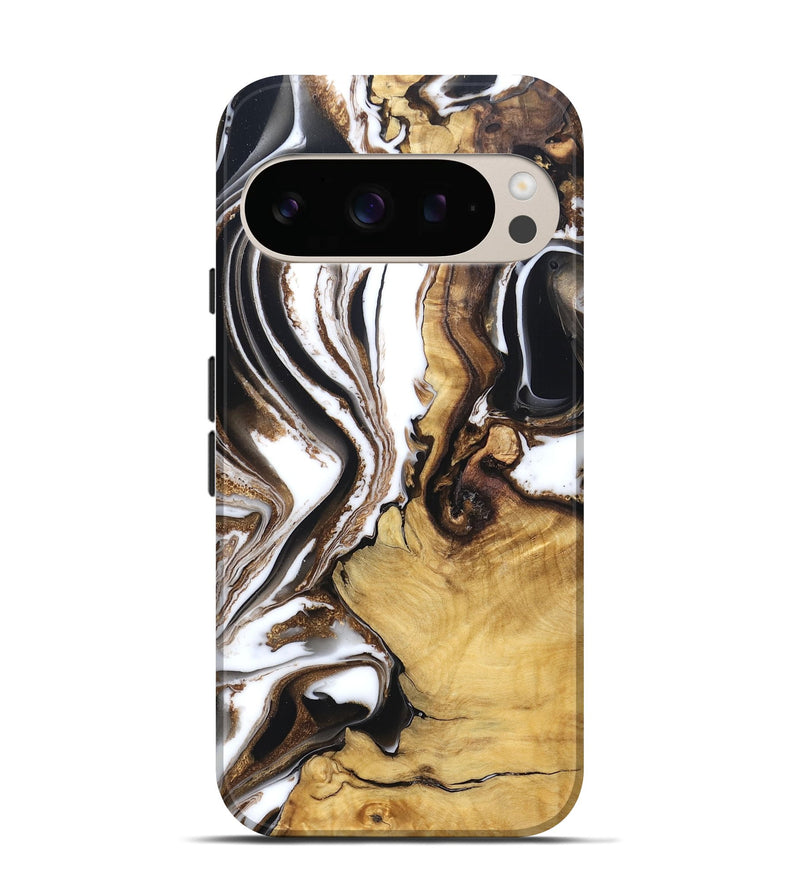 Pixel 10 Pro Wood Live Edge Phone Case - Chrissy (Black & White, 832677)