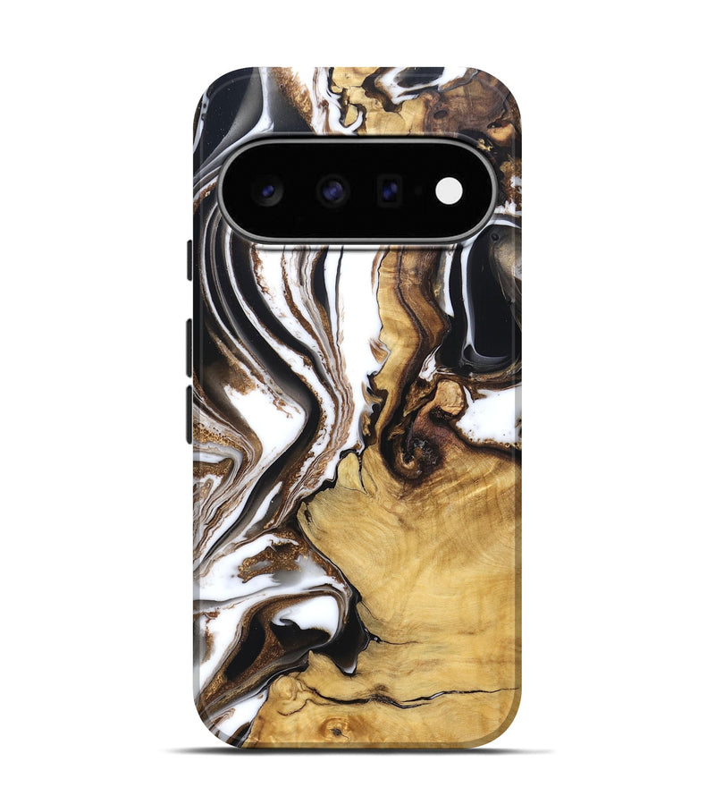 Pixel 11 Pro Wood Live Edge Phone Case - Chrissy (Black & White, 832677)