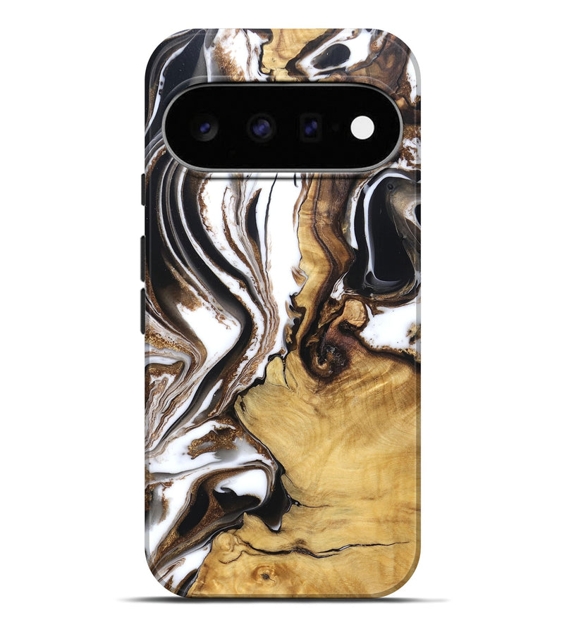 Pixel 11 Pro XL Wood Live Edge Phone Case - Chrissy (Black & White, 832677)