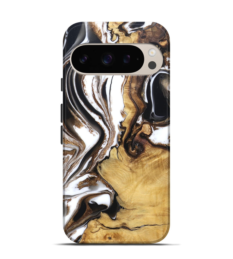 Pixel 9 Wood Live Edge Phone Case - Chrissy (Black & White, 832677)