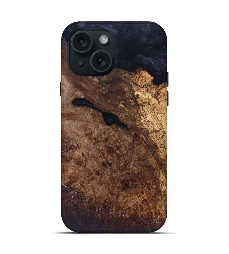 iPhone 15 Wood Live Edge Phone Case - Halle (Solid Wood, 832679)