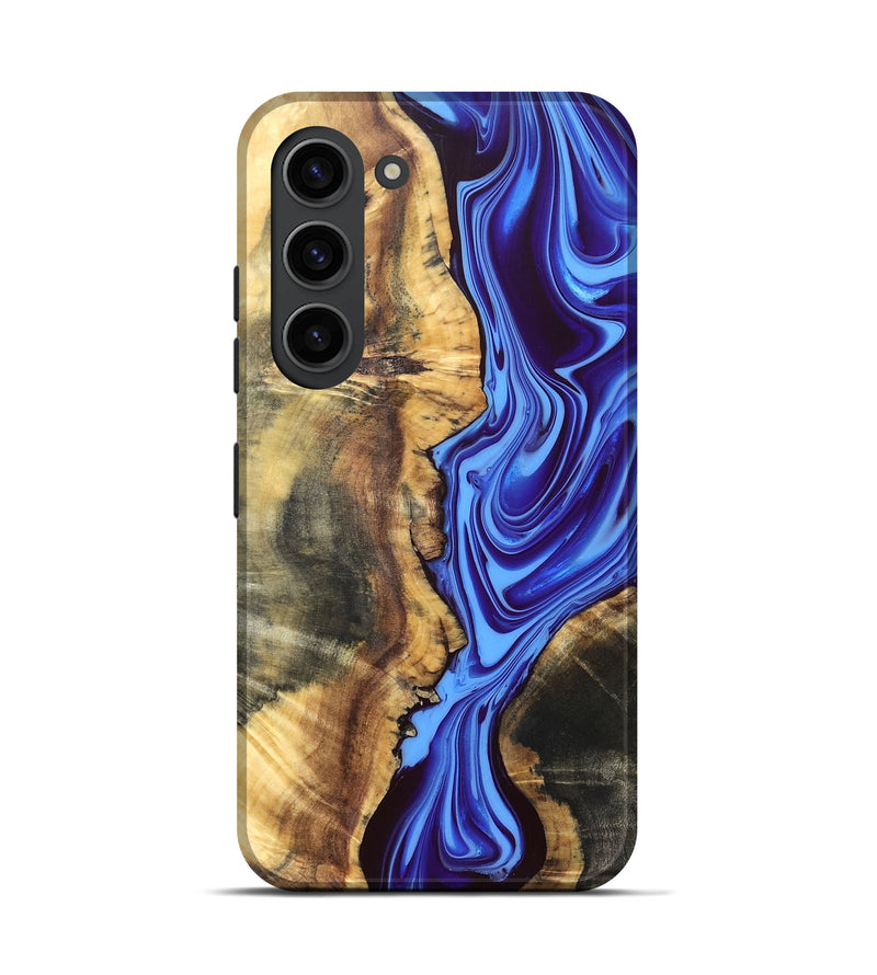 Galaxy S23 Wood Live Edge Phone Case - Demario (Blue, 832682)