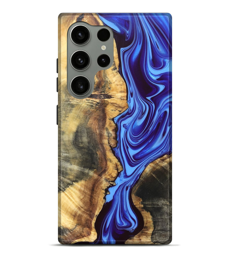 Galaxy S24 Ultra Wood Live Edge Phone Case - Demario (Blue, 832682)