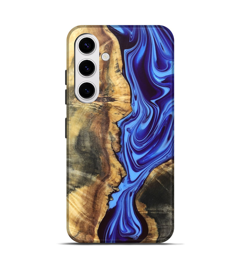 Galaxy S25 Wood Live Edge Phone Case - Demario (Blue, 832682)