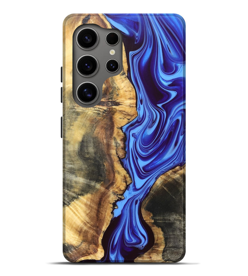Galaxy S25 Ultra Wood Live Edge Phone Case - Demario (Blue, 832682)