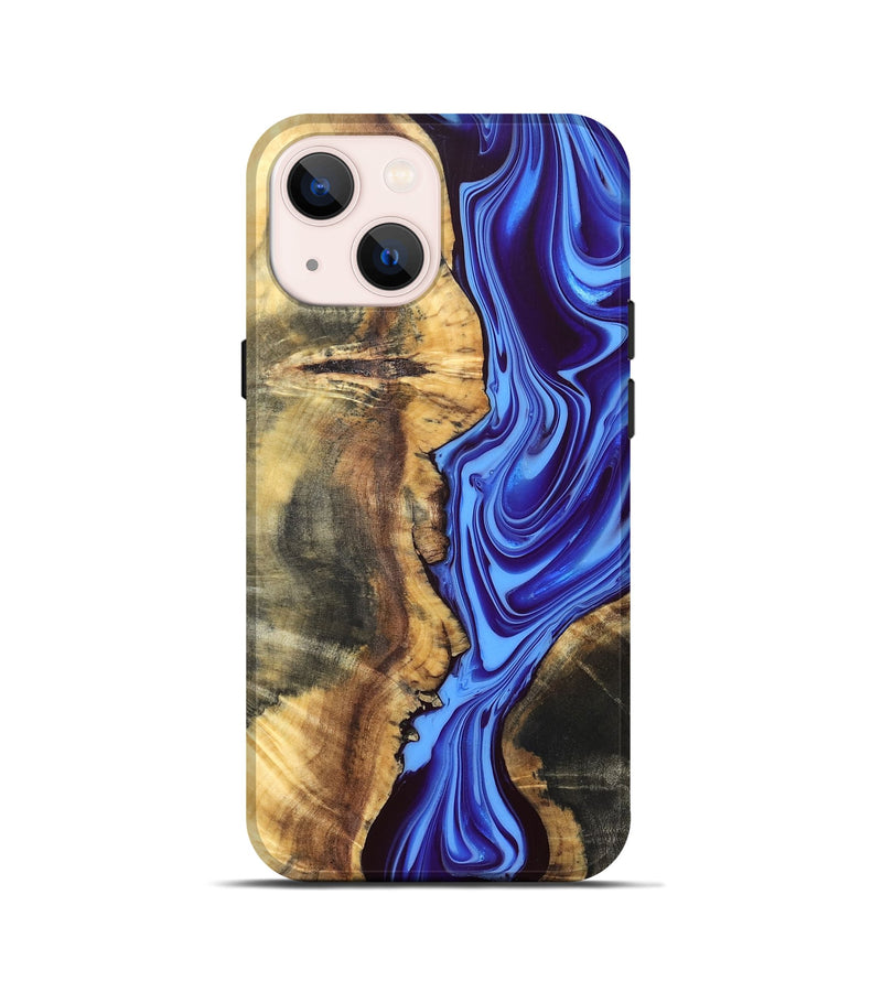 iPhone 13 mini Wood Live Edge Phone Case - Demario (Blue, 832682)