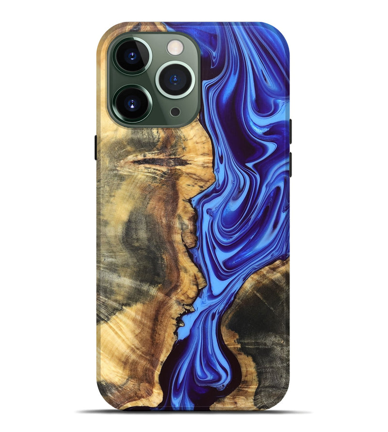iPhone 13 Pro Max Wood Live Edge Phone Case - Demario (Blue, 832682)