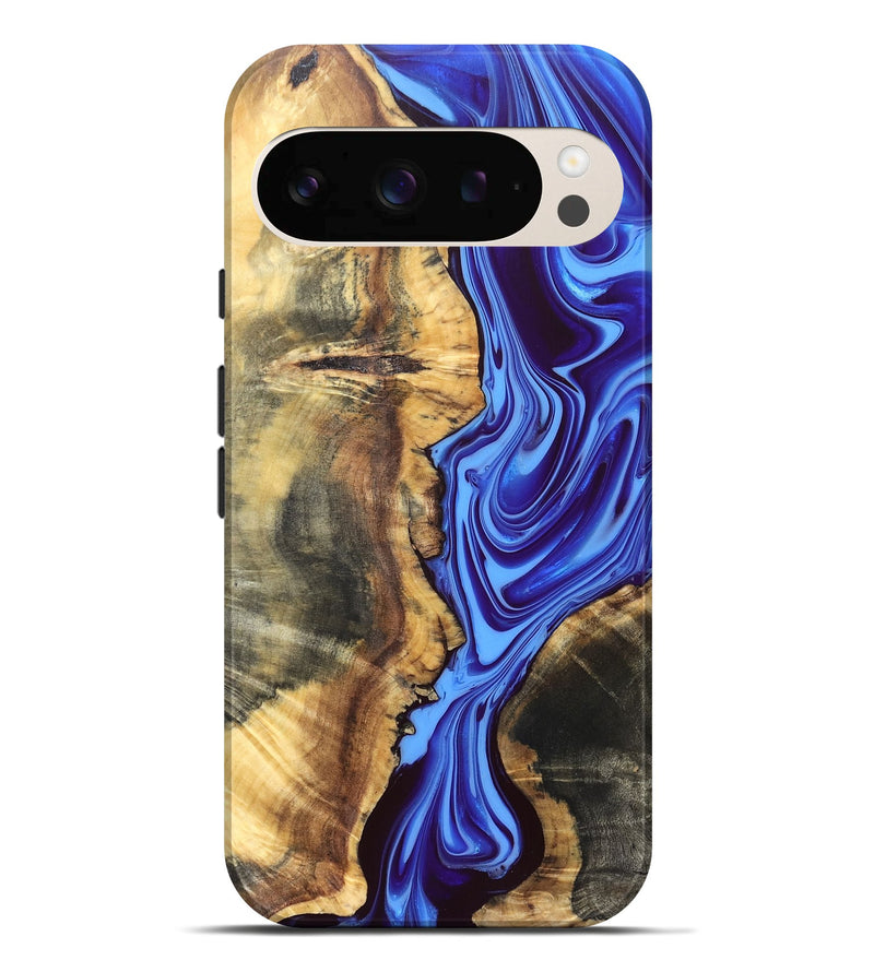 Pixel 10 Pro XL Wood Live Edge Phone Case - Demario (Blue, 832682)