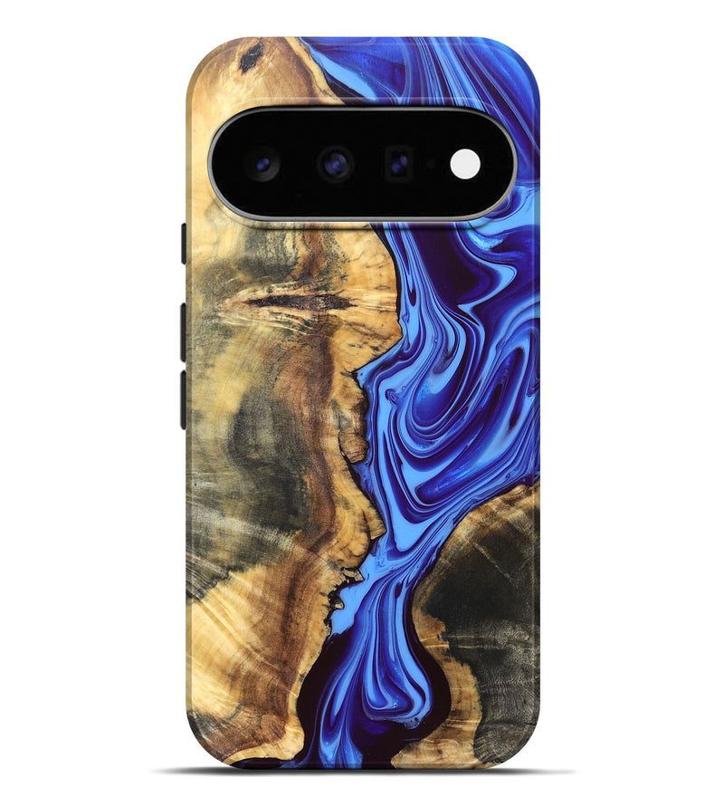 Pixel 11 Pro XL Wood Live Edge Phone Case - Demario (Blue, 832682)
