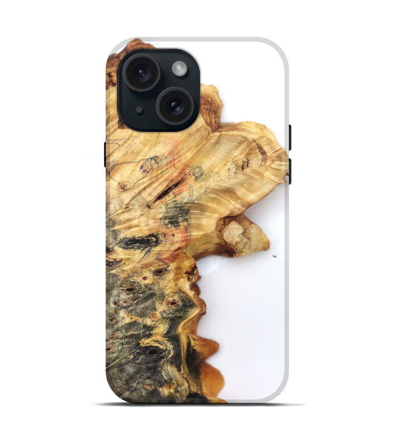 iPhone 15 Wood Live Edge Phone Case - Sheena (Clear, 832684)