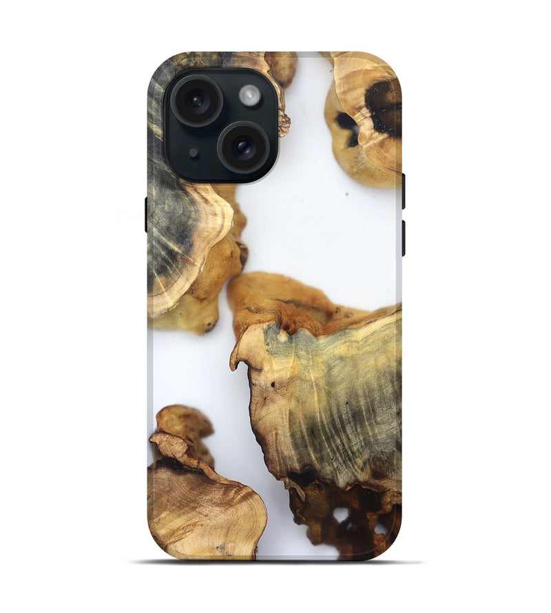 iPhone 15 Wood Live Edge Phone Case - Brianda (Clear, 832686)