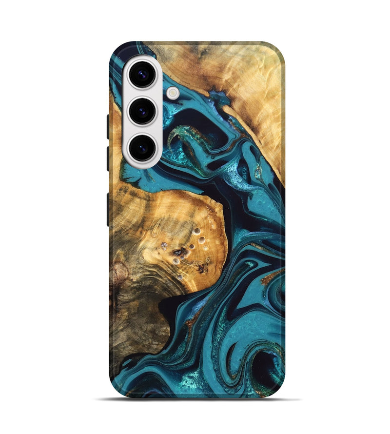 Galaxy S25 Wood Live Edge Phone Case - Elaina (Blue, 832692)