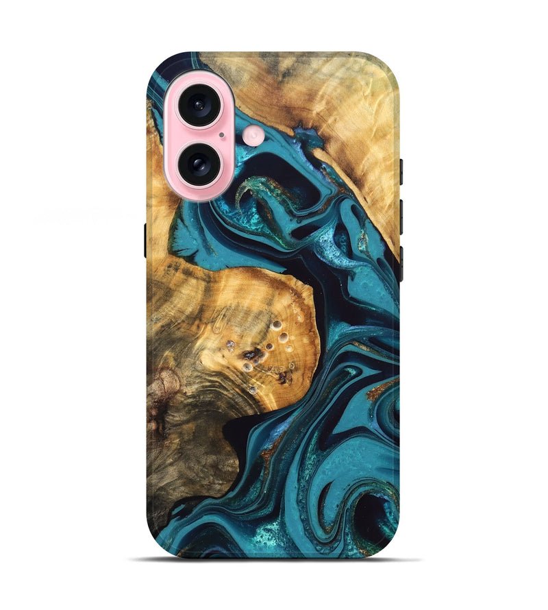 iPhone 17 Wood Live Edge Phone Case - Elaina (Blue, 832692)