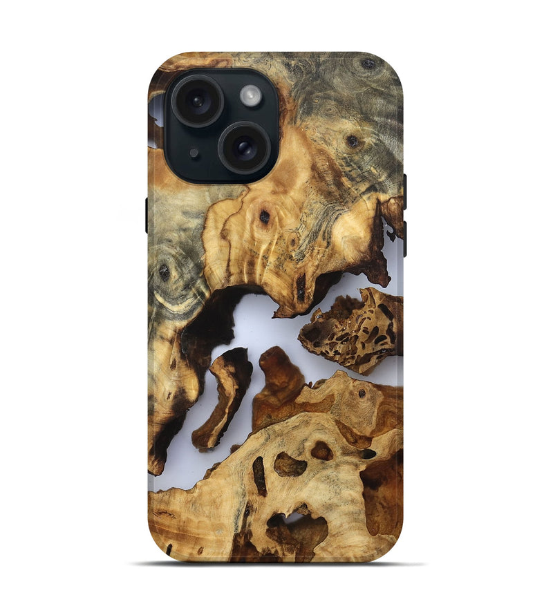iPhone 15 Wood Live Edge Phone Case - Moriah (Clear, 832694)