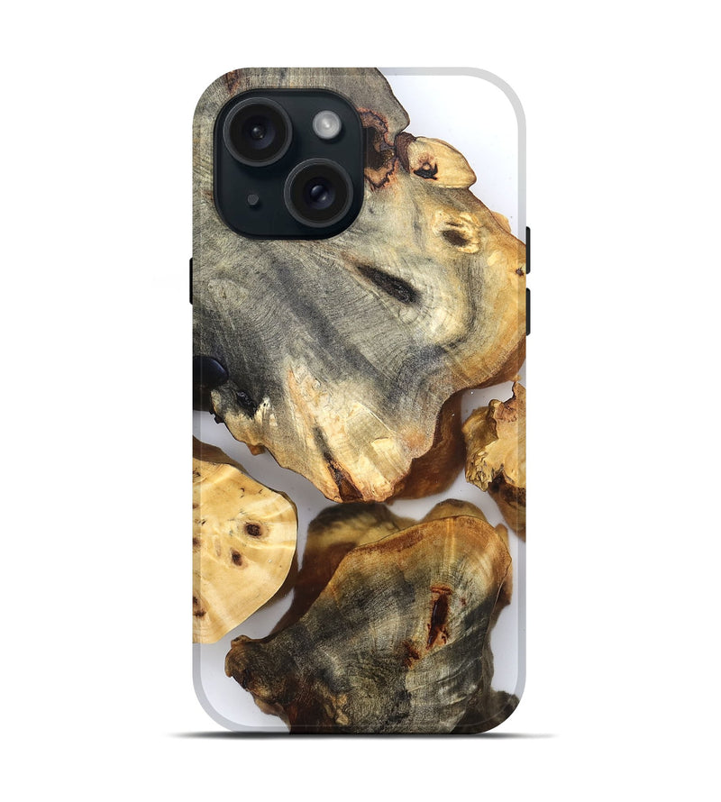 iPhone 15 Wood Live Edge Phone Case - Sheryl (Clear, 832697)