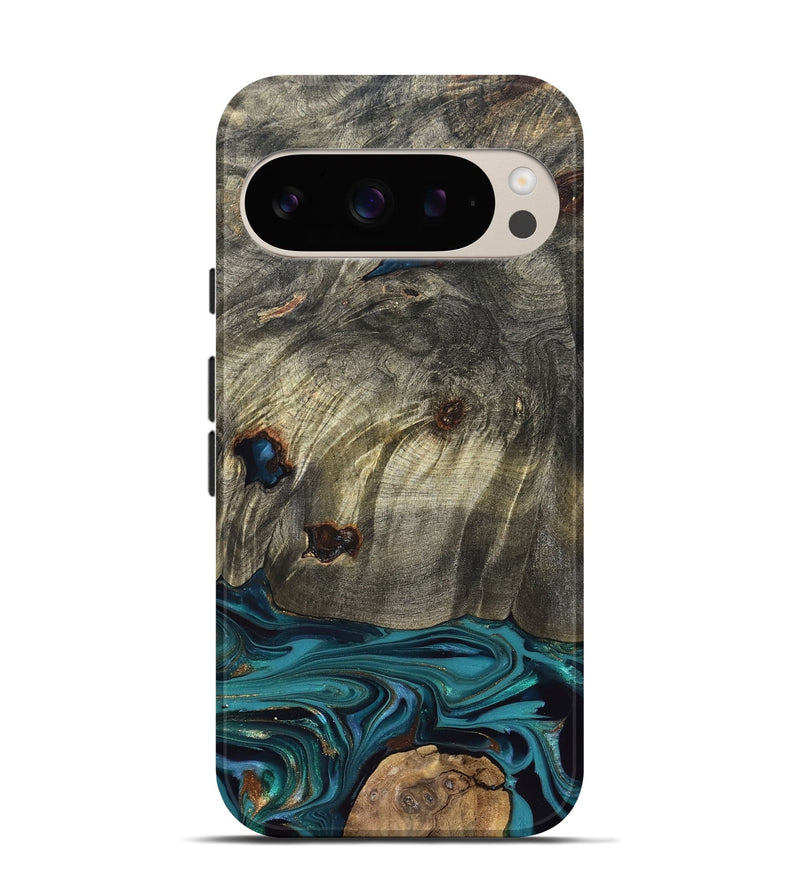 Pixel 9 Wood Live Edge Phone Case - Van (Blue, 832698)