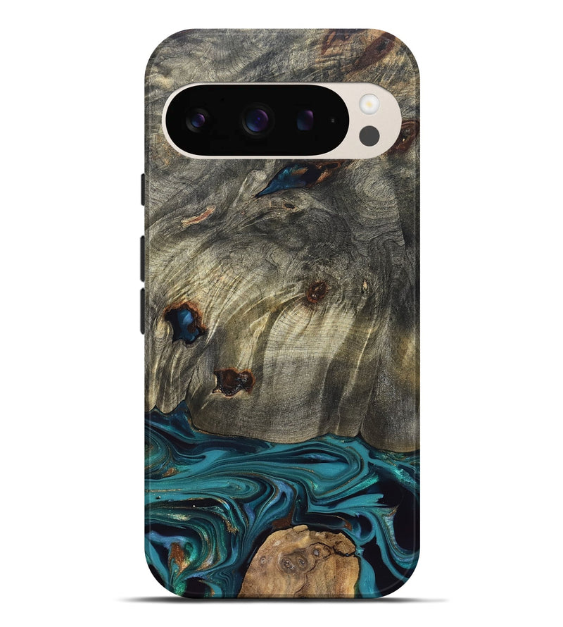 Pixel 9 Pro XL Wood Live Edge Phone Case - Van (Blue, 832698)