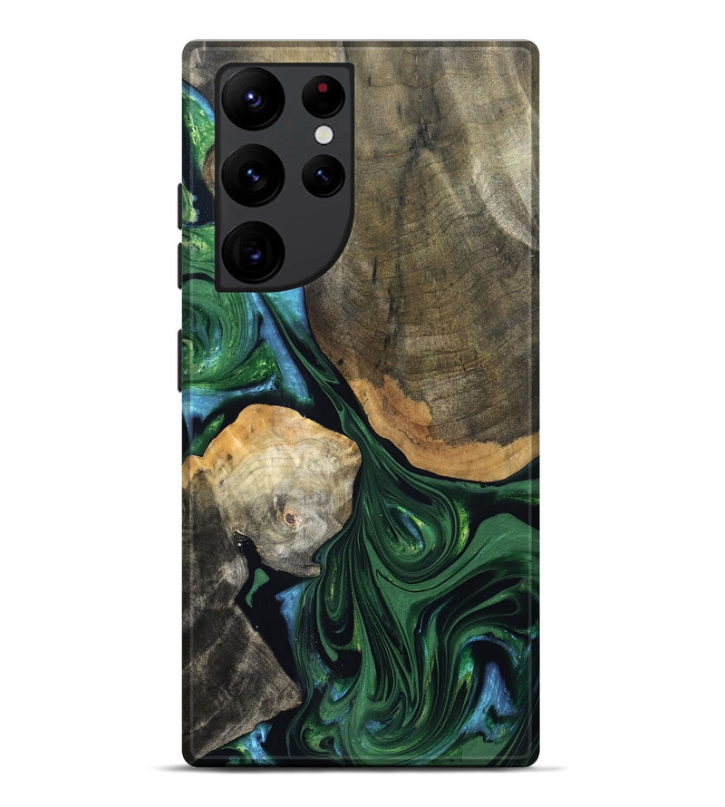 Galaxy S22 Ultra Wood Live Edge Phone Case - Rubi (Green, 832700)