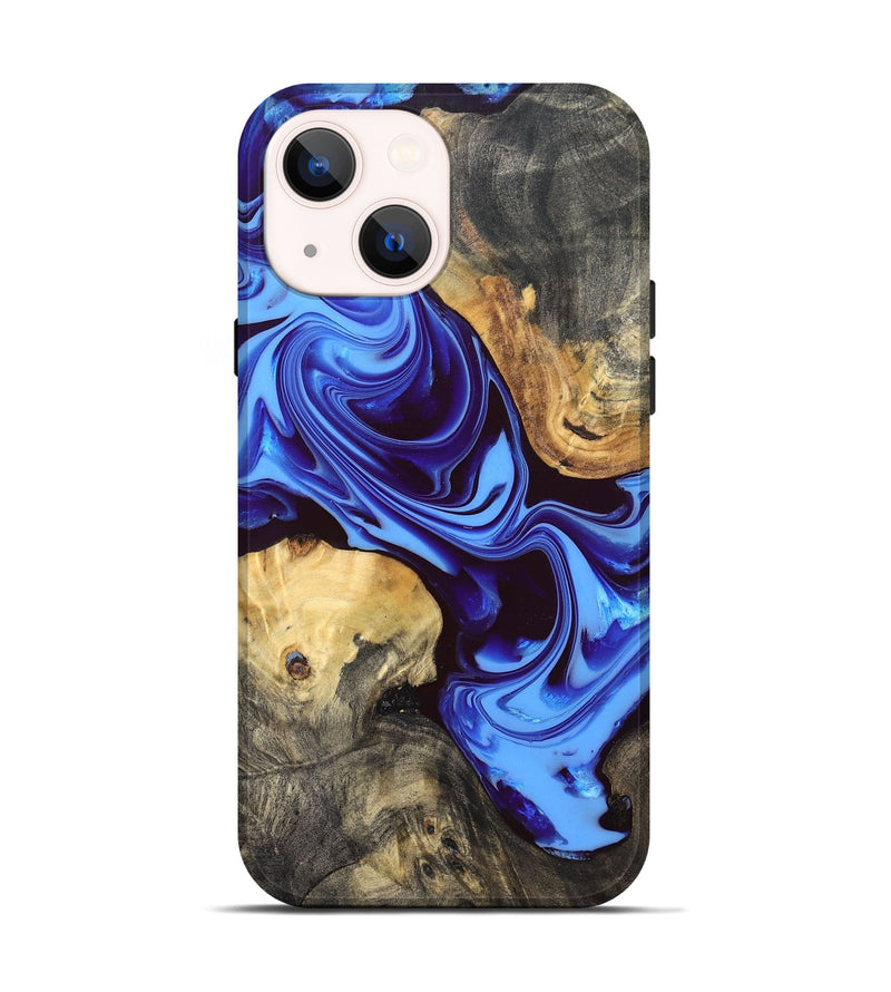 iPhone 14 Wood Live Edge Phone Case - Lue (Blue, 832702)