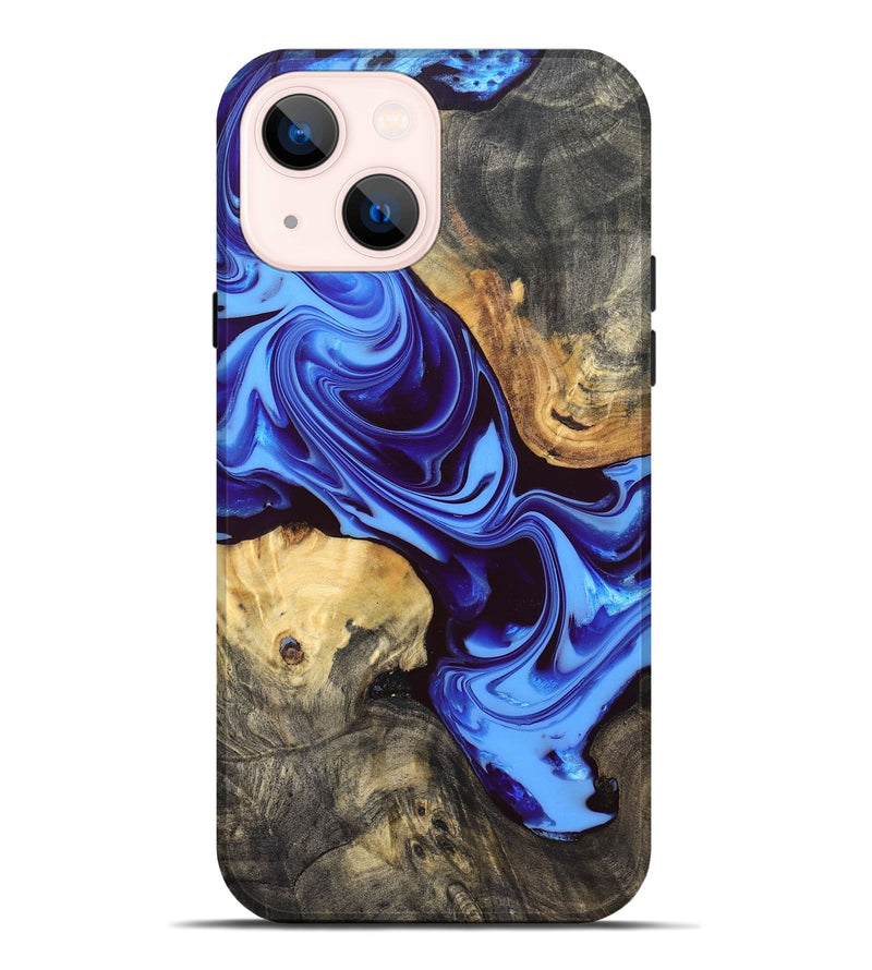 iPhone 14 Plus Wood Live Edge Phone Case - Lue (Blue, 832702)