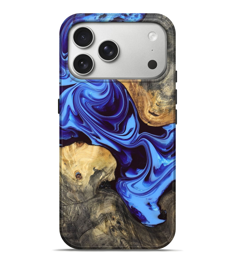 iPhone 17 Pro Max Wood Live Edge Phone Case - Lue (Blue, 832702)