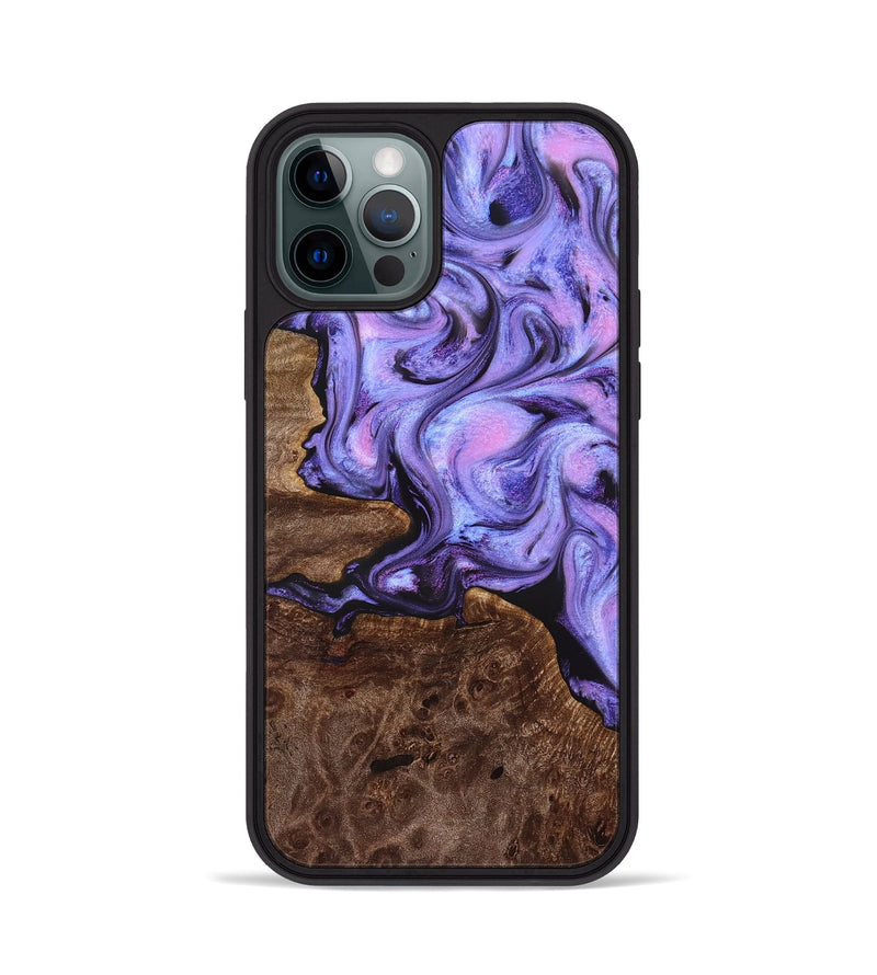 iPhone 12 Pro Wood Phone Case - Draven (Purple, 832718)