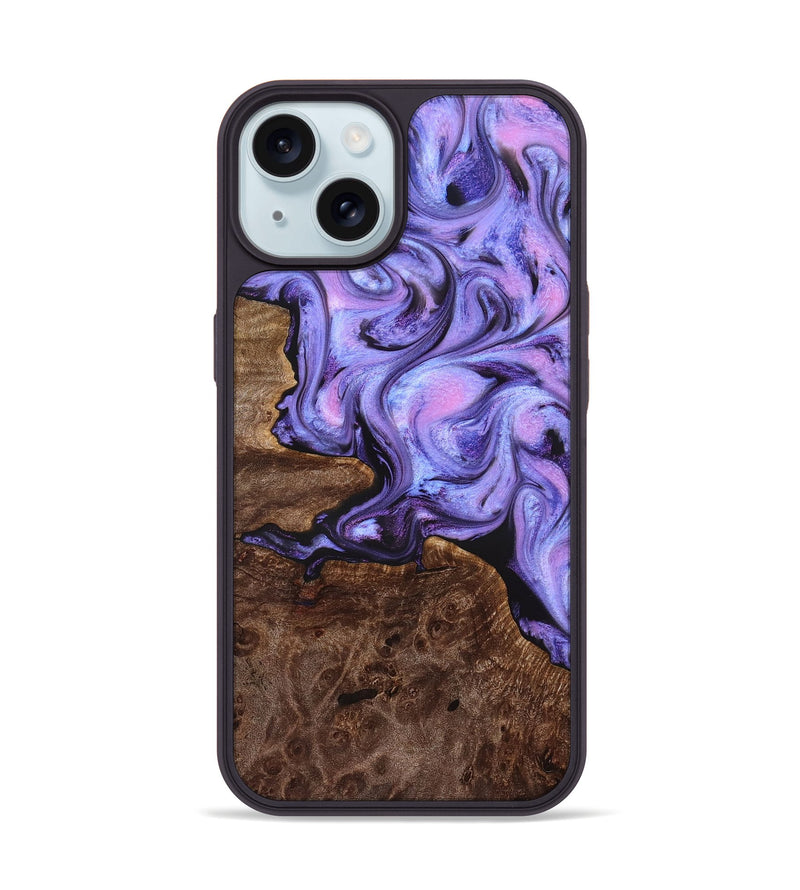 iPhone 15 Wood Phone Case - Draven (Purple, 832718)