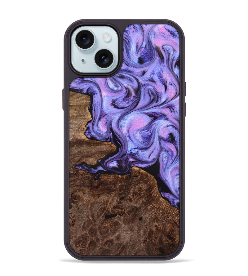 iPhone 15 Plus Wood Phone Case - Draven (Purple, 832718)