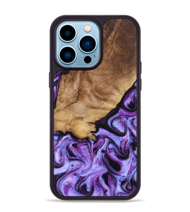 iPhone 14 Pro Max Wood Phone Case - Kylee (Purple, 832719)