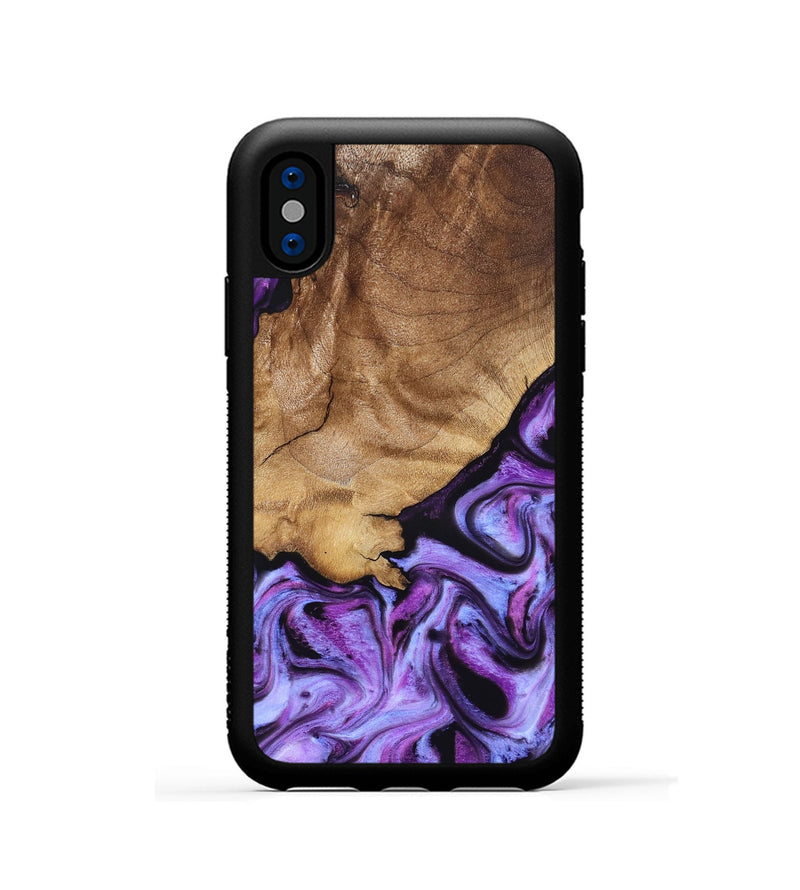 iPhone Xs Wood Phone Case - Kylee (Purple, 832719)