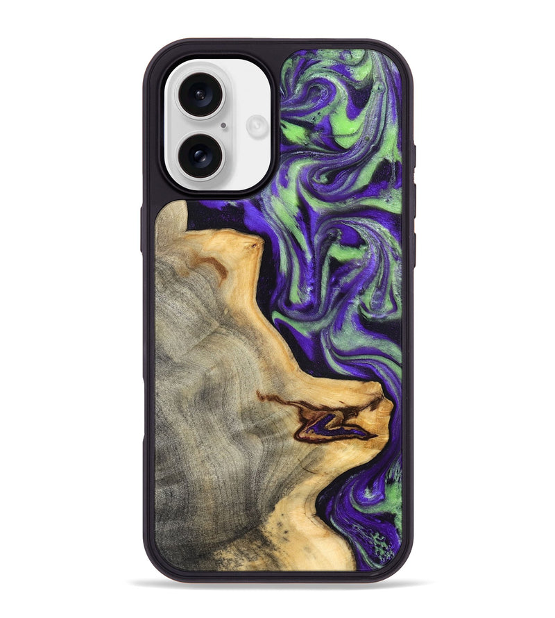iPhone 16 Plus Wood Phone Case - Reta (Purple, 832720)
