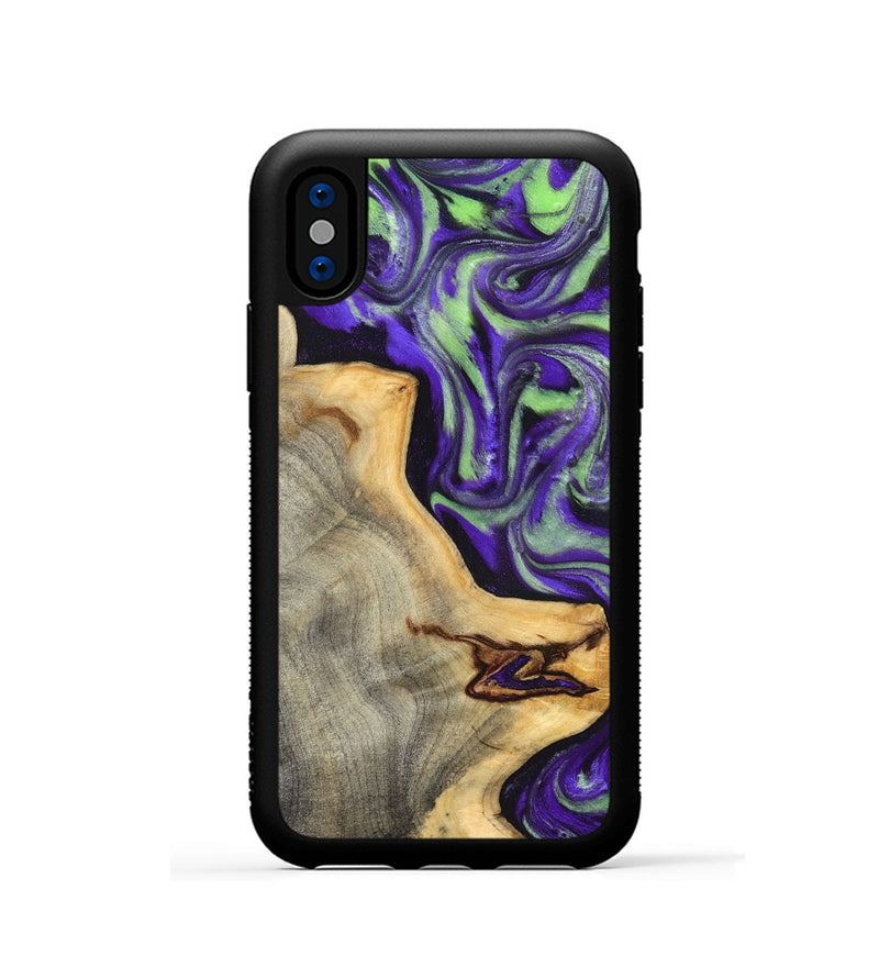 iPhone Xs Wood Phone Case - Reta (Purple, 832720)
