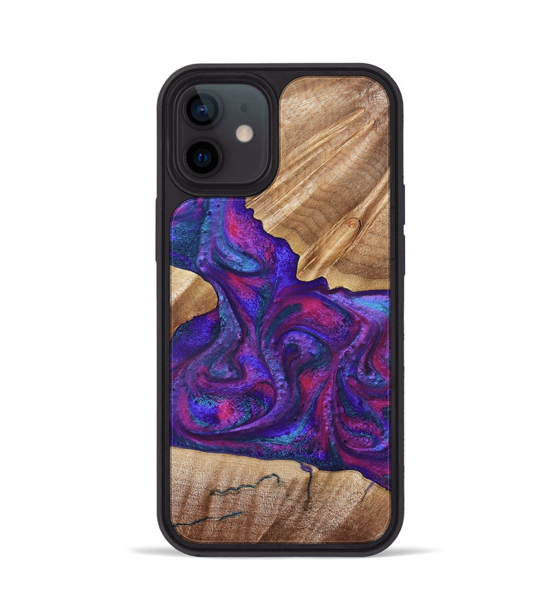 iPhone 12 Wood Phone Case - Vina (Purple, 832721)