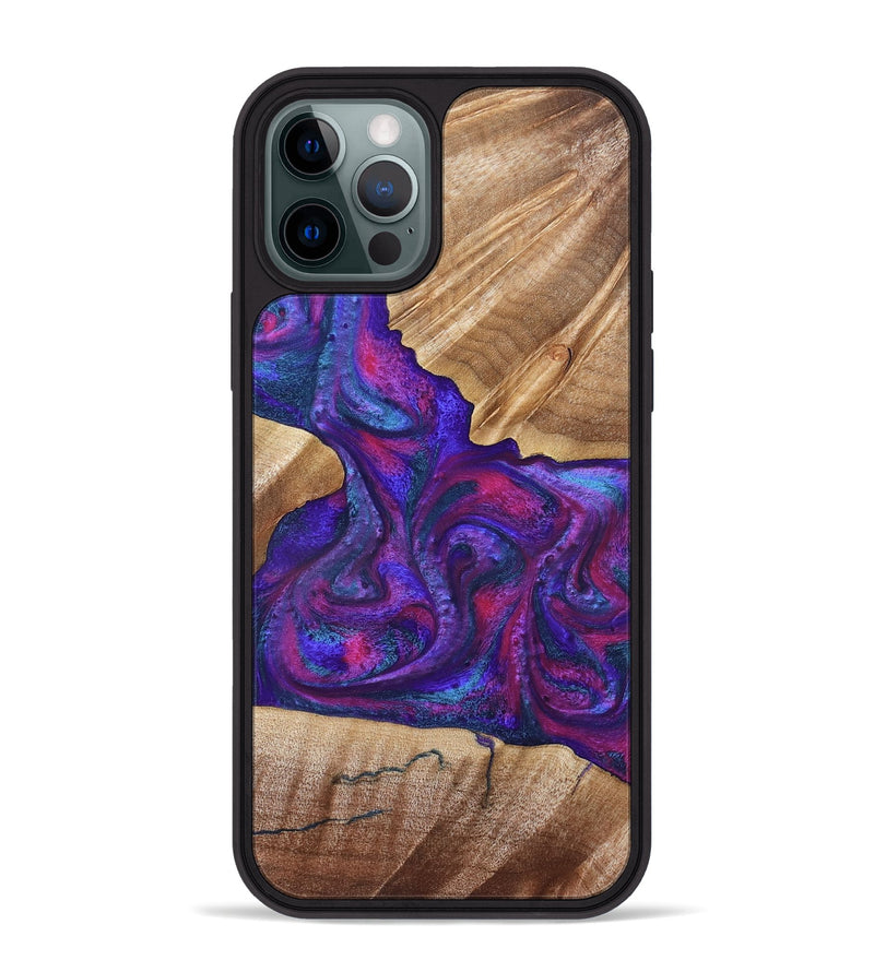 iPhone 12 Pro Max Wood Phone Case - Vina (Purple, 832721)