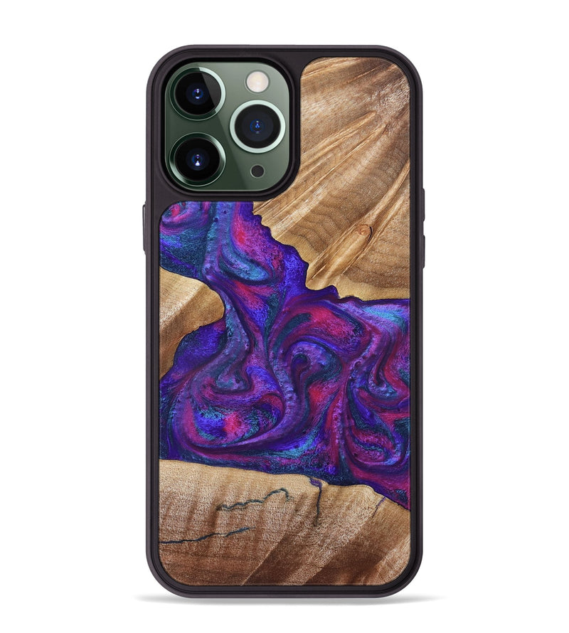 iPhone 13 Pro Max Wood Phone Case - Vina (Purple, 832721)