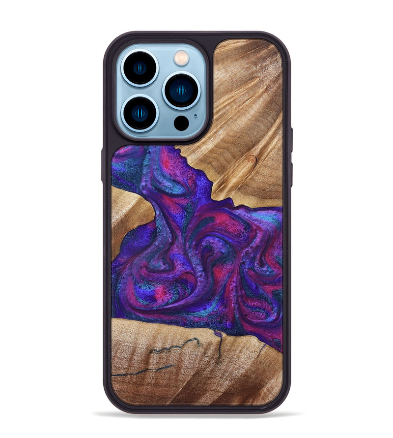 iPhone 14 Pro Max Wood Phone Case - Vina (Purple, 832721)